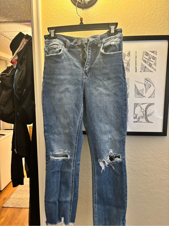 Flying Monkey Denim - Flying Monkey Distressed Medium Blue Straight Leg Jeans